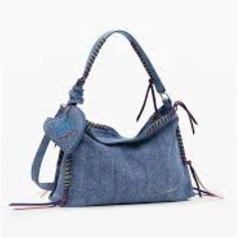 NWT Desigual Blue Denim Shoulder Bag and Heart Coin Pouch 2026 collection 🌱 - Picture 7 of 16